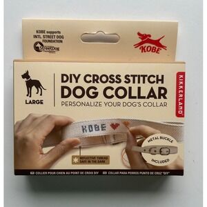 Kikkerland DIY Cross Stitch Dog Collar Personalized Kit Large Dog Crafts Art NEW